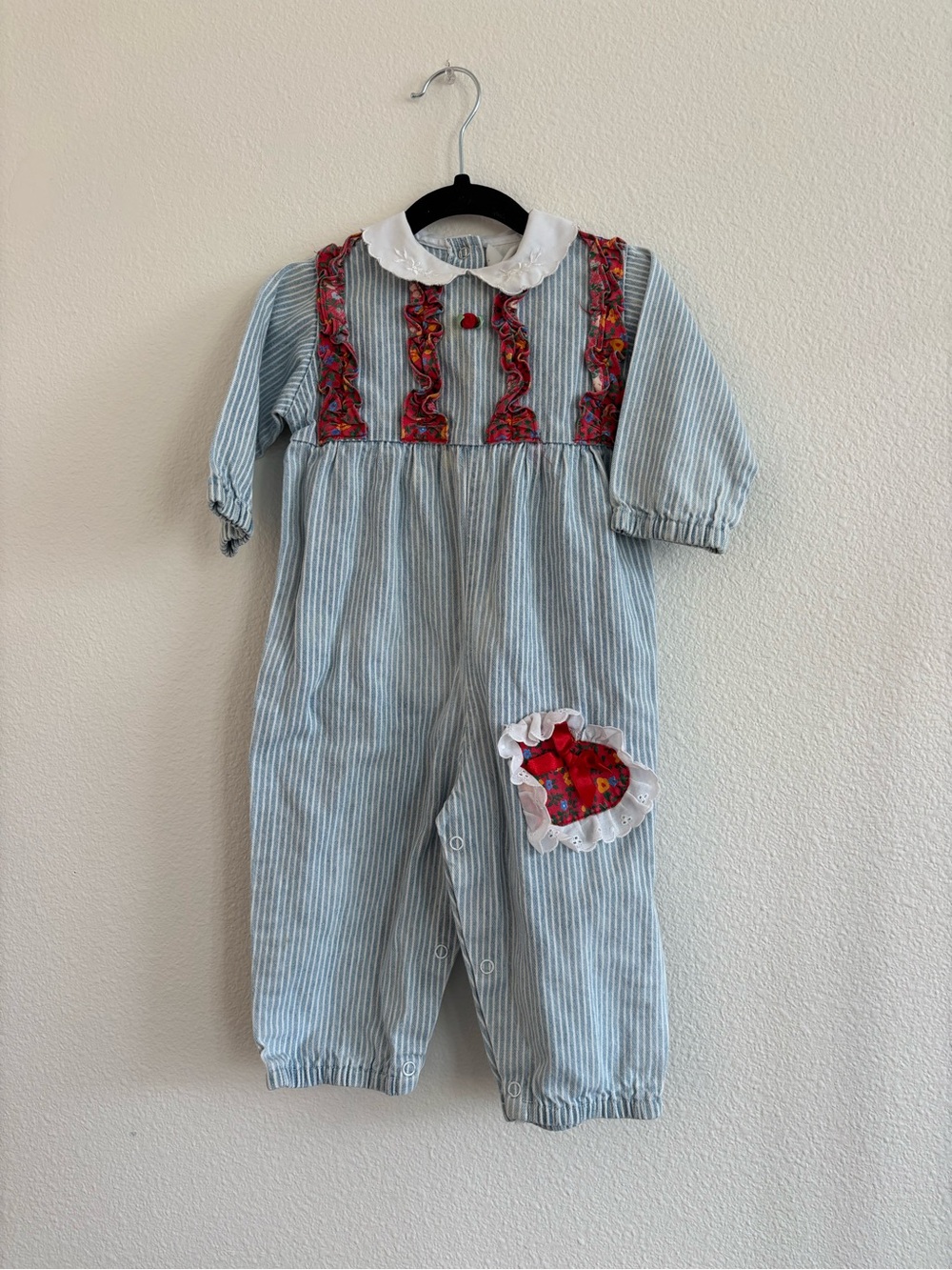 vintage hopscotch pinstripe romper 12-24 months
